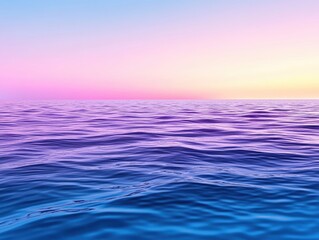 Fototapeta premium Serene sunset over tranquil ocean waters with gentle waves reflecting colors