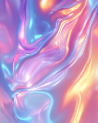 Holographic purple and blue background with a shiny, luquid metallic texture. The backdrop creates a sense of movement and fluidity. The colors evoke a feeling of luxury and opulence.