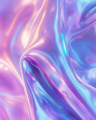 Holographic purple and blue background with a shiny, luquid metallic texture. The backdrop creates a sense of movement and fluidity. The colors evoke a feeling of luxury and opulence.