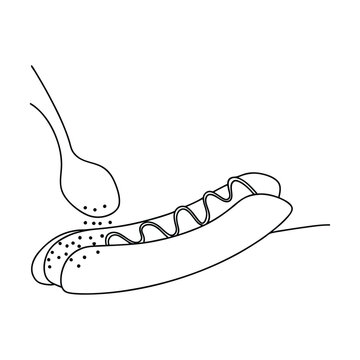 hot dog with mustard and sprinkles clip art preview