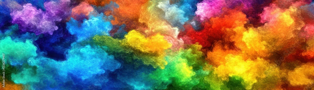 Poster colorful abstract clouds resembling various hues and textures