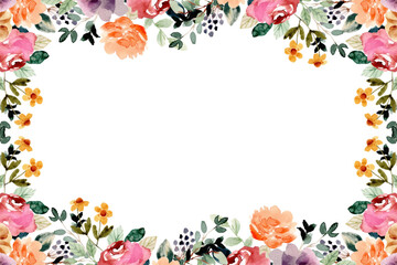 Watercolor flowers background vector for design.