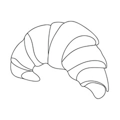 Delicious Buttery Croissant Pastry Bakery Outline Illustration Design