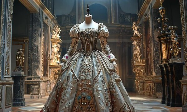 baroque italian noblewoman dress video