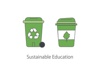 持続可能な教育, SDGs, 環境教育, リサイクル, ゴミ削減, エコカップ, 環境保護, ゼロウェイスト, サステナブルライフ, クリーンエネルギー, 持続可能な社会, サステナブル, 環境問題, 環境活動, 地球環境, 環境意識, 持続可能な開発, ゴミの分別, 廃棄物管理, クリーンテクノロジー, 環境デザイン, 持続可能な未来, エコ意識, ゴミ箱, グリーンライフ, 環境学習, エコ習