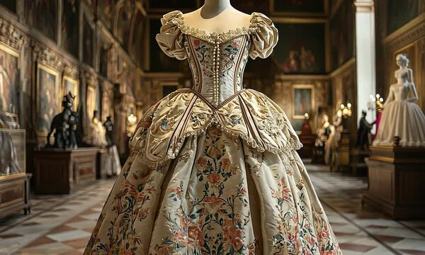 baroque italian noblewoman dress video
