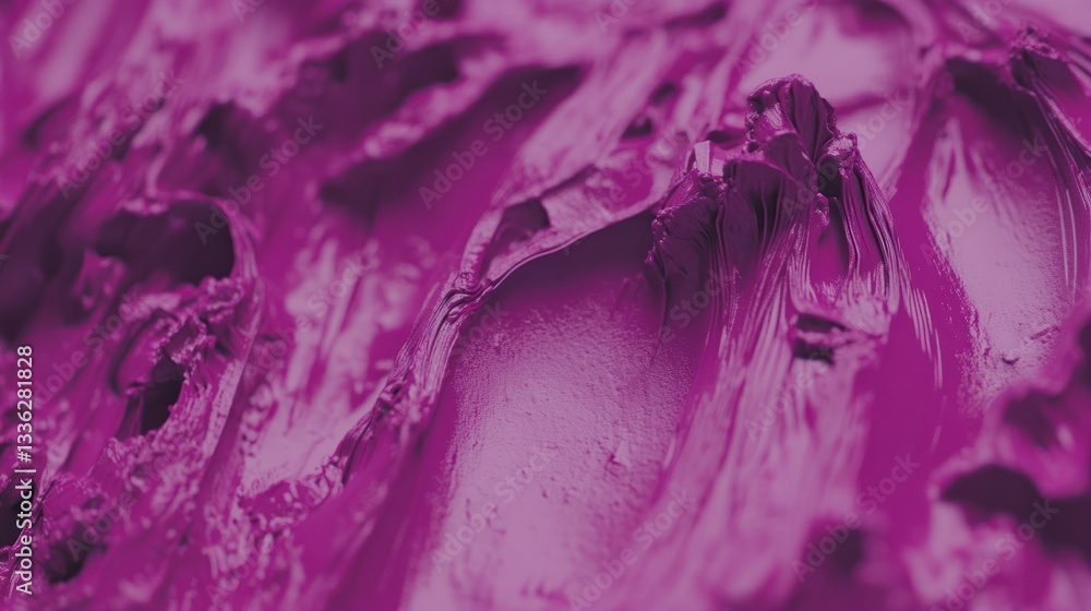 Poster close up view of abstract textured magenta paint surface