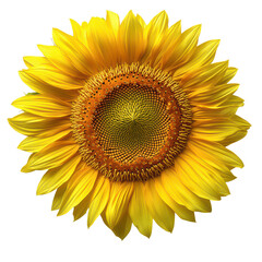 Yellow Sunflower Isolated on White Background.PNG