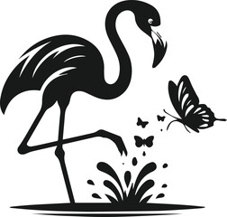 flamingo bird vector illustration
