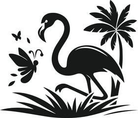 flamingo silhouette vector illustration
