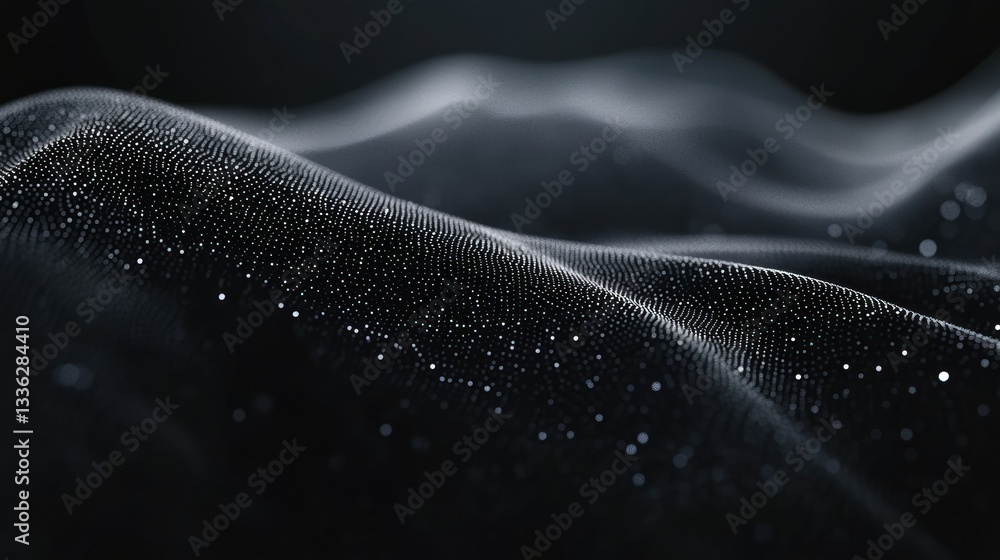 Poster a textured dark surface with scattered tiny bright particles