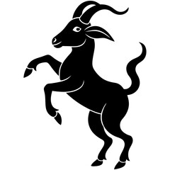 A dancing goat silhouette vector illustration