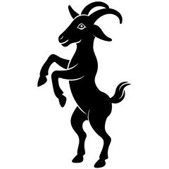 Dancing Goat Silhouette Vector Illustration for Farm or Zodiac Design