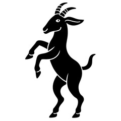 A dancing goat silhouette vector illustration