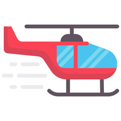 helicopter vector flat icon