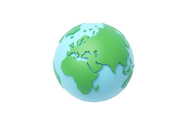Fototapeta premium 3D Render of Earth Globe Showing Continents and Blue Ocean Surface