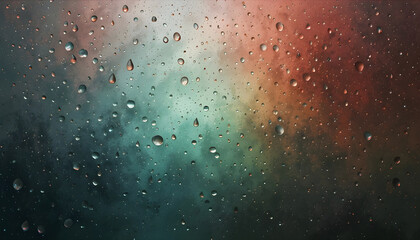 Fototapeta premium Rain drops on window, a moody abstract art