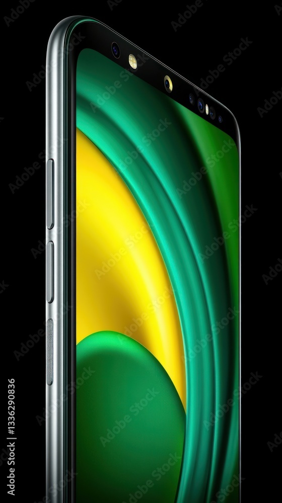 Poster a close up view shows a modern smartphone design