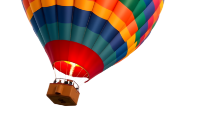 Colorful Hot Air Balloon isolated on transparent background.