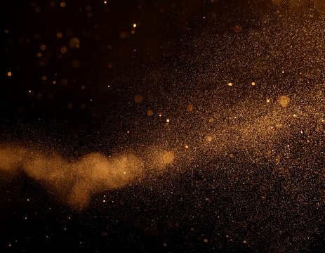 Suspended glowing particles that look like stardust frozen in mid-air.