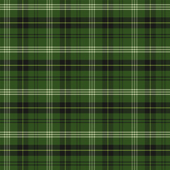 Plaid with twill weave repeat pattern.Gingham seamless pattern in green.Checkered tartan vector illustration background design for fabric and prints.