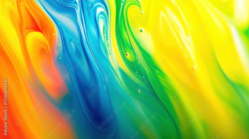 Poster A vibrant multicolored artwork displaying flowing colorful patterns and hues