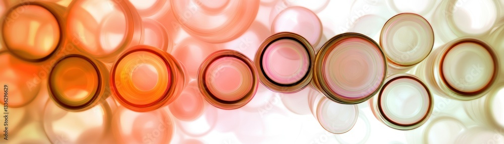 Poster Abstract image depicting numerous circular objects with varying hues