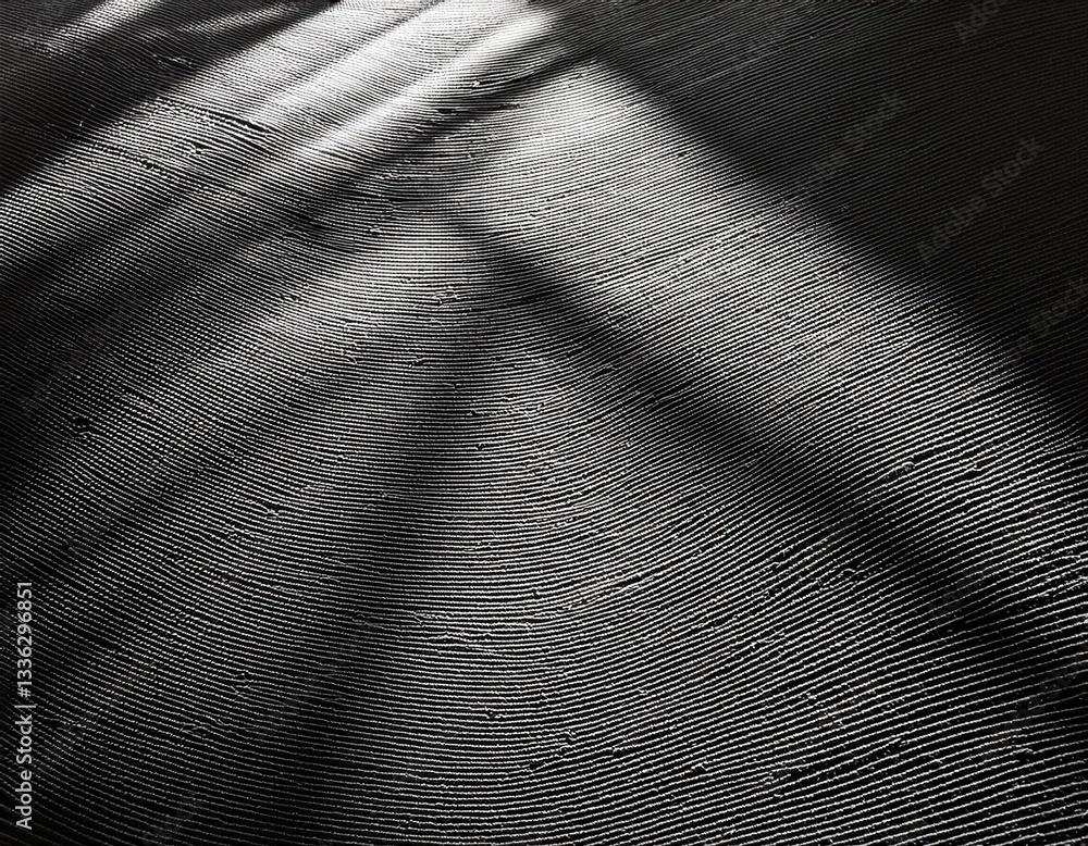 Poster the intricate interaction of light and shadow on a textured, uneven surface.
