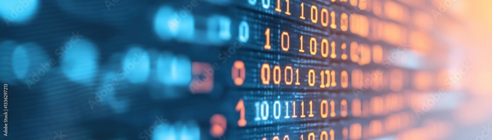 Aufkleber Display of binary data in digital computer information technology