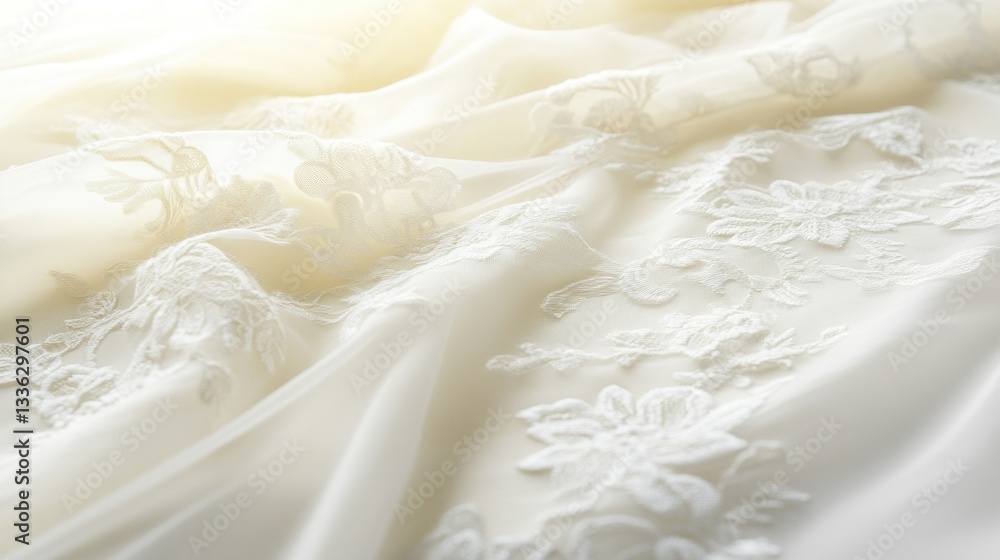 Poster a close up image showing delicate lace fabric detail