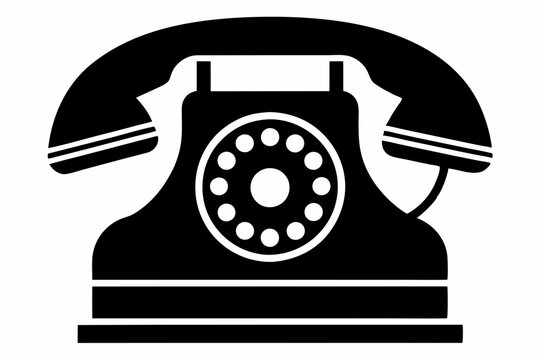 recommend clip art: dial telephone icon line art silhouette vector illustration