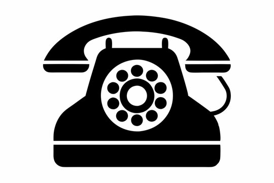 recommend clip art: dial telephone icon line art silhouette vector illustration