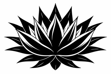 agave wild flower line art silhouette vector illustration