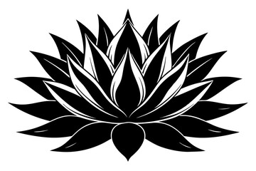 agave wild flower line art silhouette vector illustration