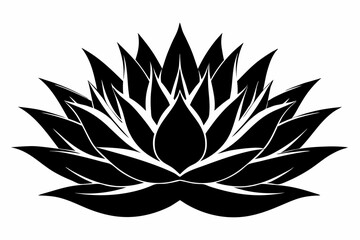 agave wild flower line art silhouette vector illustration