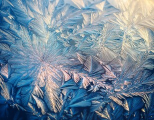 The textured surface of frost-covered ice illuminated by soft light.