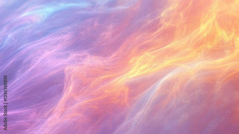 Poster An abstract colorful rendering of flowing energy clouds appears