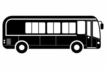 modern electric bus icon line art silhouette vector illustration