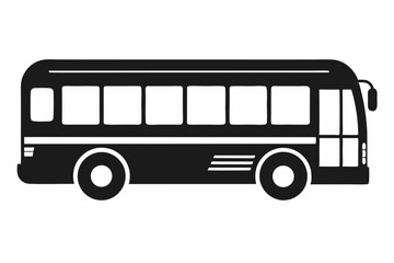 modern electric bus icon line art silhouette vector illustration