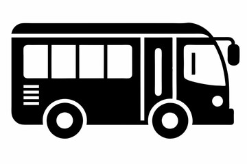 modern electric bus icon line art silhouette vector illustration