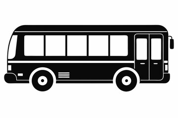 modern electric bus icon line art silhouette vector illustration