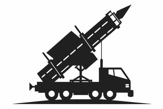 black rocket launcher on truck clip art preview