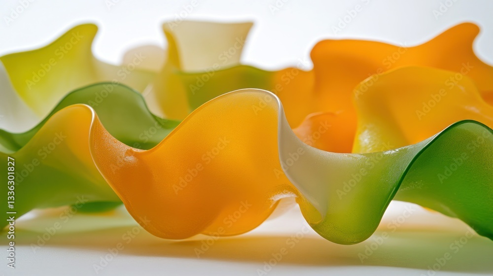 Poster Abstract wavy forms of translucent colors create an interesting composition