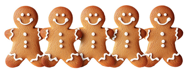 [Transparent Background PNG]Gingerbread Men Cookies Festive Christmas Treats