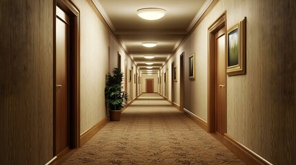 Long office corridor