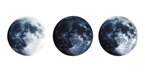 Pack Dark Night and Moon set against transparent background for Fantasy Illustrations, Night Sky Designs, or Mystical-Themed Projects