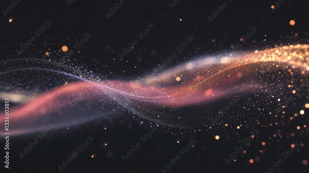 Aufkleber Abstract image showcasing flowing particles in different warm colors