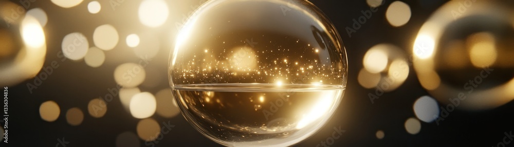 Poster A shimmering liquid filled orb displays a dazzling array of lights