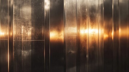 Obraz premium Metallic Surface with Warm Light Reflections and Textured Lines