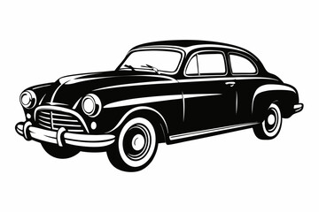 Fototapeta premium vintage car line art silhouette vector illustration